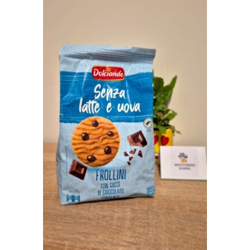 Dolciando Tej és Tojás mentes csokidarabos keksz 290g