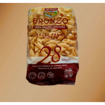 Tre Mulini "al Bronzo" Mezze Penne Rigate durum tészta 500g