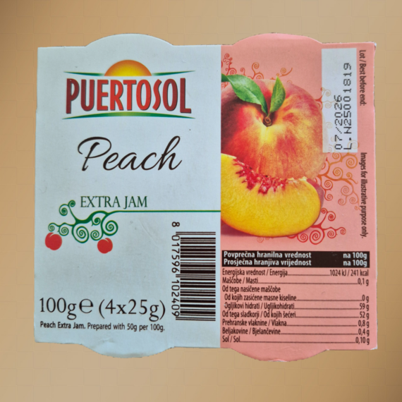 Puertosol extra őszibarack jam  100g 4x25g 
