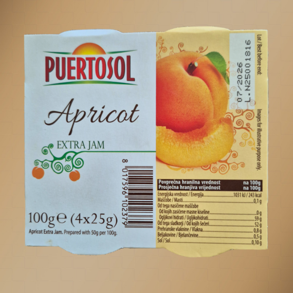 Puertosol extra sárgabarack jam  100g 4x25g 