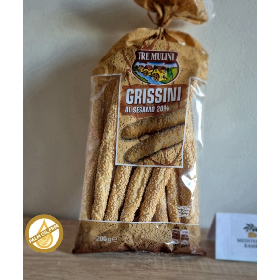 GRISSINI 20% szezámmaggal és 4% olívaolajjal. 200G