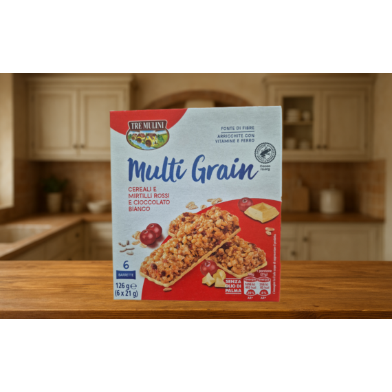 Tre Mulini Multi Gyümölcsös gabonaszelet 126g(6x21g)